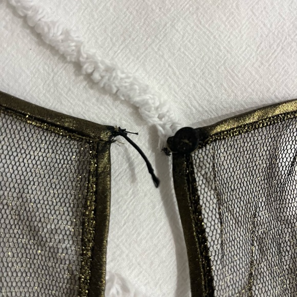 BCBG Gold/Green lace mini dress - Picture 3 of 3